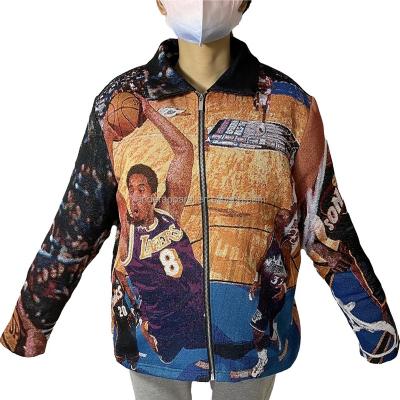 China Kobe Tapestry Jackets Man Plus Custom Made Breathable Size Jacke Aus Wandteppich Tapestry Jacket Jacquard Sweater Zipper Cardigan Mens Hoodies for sale