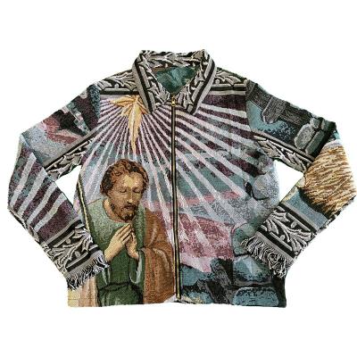 China OEM Factory Men's Breathable Tapestry Woven Custom Jacket Tapestry Woven Custom Jacket for sale