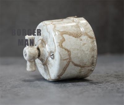 China Vintage Retro Porcelain Classic Security Wall Switch Ceramic Rotary Switch for sale