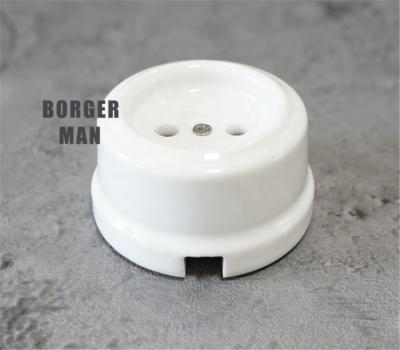 China No Grounding 250V Porcelain Vintage Wall Socket European Electrical Wall Socket for sale