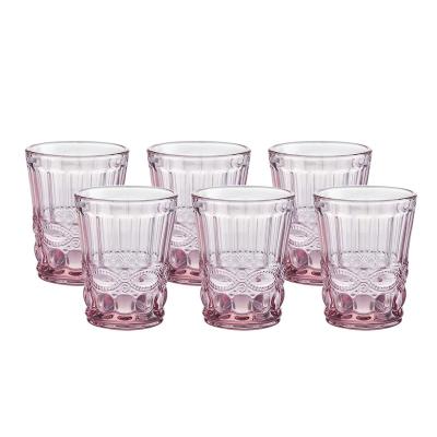 China CLASSIC Machinemade Purple Color Wine Cup Water Drinking Glass Set for Home Use for sale