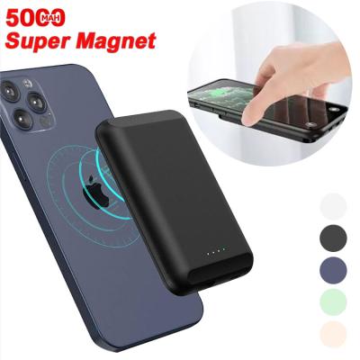 China Magsaf Wireless Charging treasure Ultra-thin Magnetic Charger Power Bank built-in 5000mah Battery For iphone 12 pro Max for sale