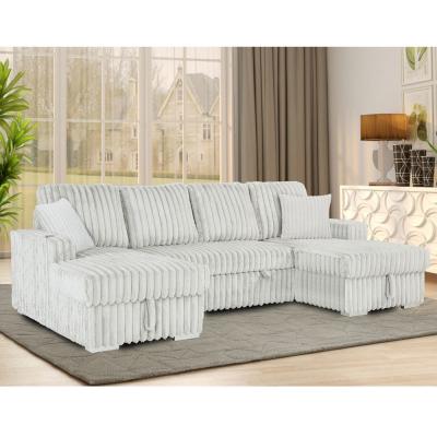 China BOL-6872LG-PL Corner sofa set in light gray color corduroy fabric for sale