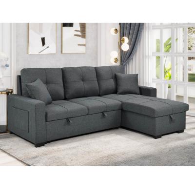 China SHC-24084NG-PL-RF Sectional in neutral gray color fabric for sale