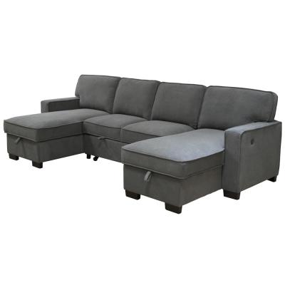 China BOL-6731GY-USB Sectional in gray color chenille for sale