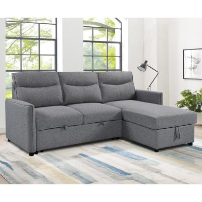 China RL-KF5845GY-S Corner sofa with fabric in gray color for sale