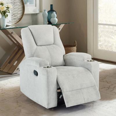 China Silla reclinable con soportes de taza de acero inoxidable, tela gris en venta