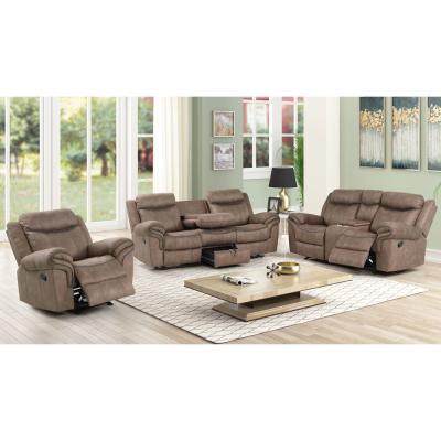 China CB-59928-CON Sofa set with recliner in brown color fabriclike vinyl for sale