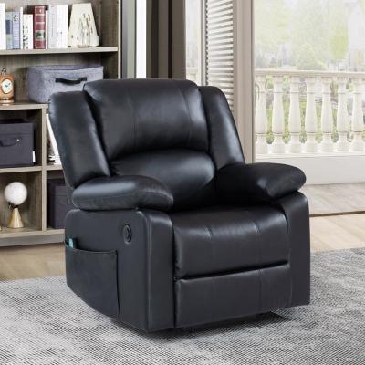 China Power Lift Recliner Chair with Adjustable Massage Function & Heating System, Black Faux Leatherette for sale