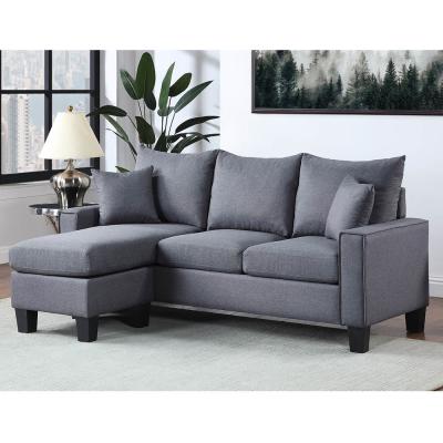 China BOL-6521DG-2PL Sección con ropa de cama en color gris drac (Incluidas 2 almohadas de tela corporal) (silla reversible) en venta