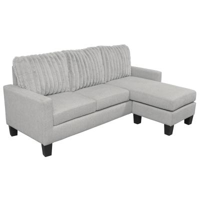 China BOL-6532LG Seccional con mesa desplegable en tela de corduroy gris claro y tela ((portadores de tazas de plástico) (sillón reversible) en venta