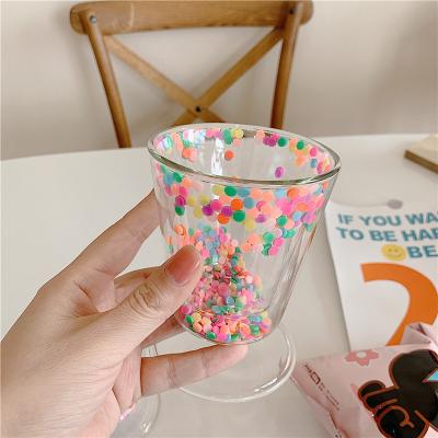 China Borosilicate Design Heat Resistant Creative Custom Made Double Wall Viable Wall Tea Cup OEM Borosilicate Glass Tea Cup Wine Glass Goblet for sale