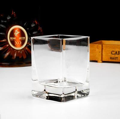 China Wholesale Irregular Shot Glasses Crystal Glass Whiskey Rock Old Clear Wine Shaped Cups Square Cocktails Tall Drinking Tumbler for sale