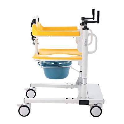 China Hot Selling Body Health Care Yellow Manual Joystick Transfer Chair Patient Wheelchair Lift For People With Limited Mobility for sale