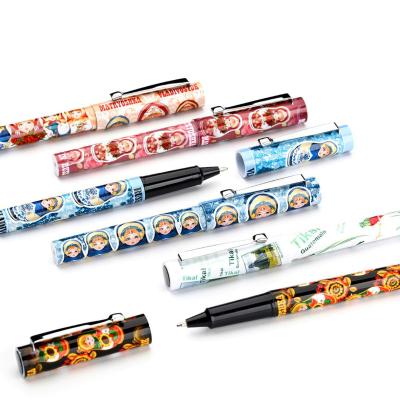 China 100% Eco-friendly Wholesale Stationery Pen Carton Tourist Souvenir Theme Hi-tech Customize Original Design Ballpoint Pen for sale