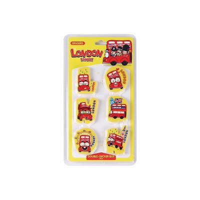 China SS-WJ1003-4 Desktop Gum Eraser Set Double Blister Card Packed London Family Theme Original Design Souvenir Supplies Eraser Tourist Set for sale