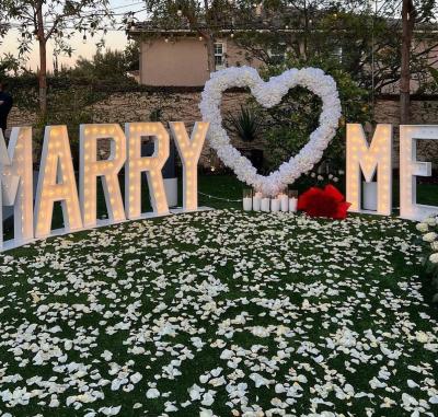 China 5000 Hours Working Lifetime Marquee Light Up Letters Will You Marry Me Neon Sign Wedding Party Sign for sale