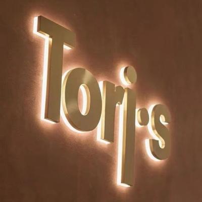 China Snow 3D Led Sign Wall com tamanho personalizado de aço inoxidável de volta Iluminado Carta Logotipo à venda