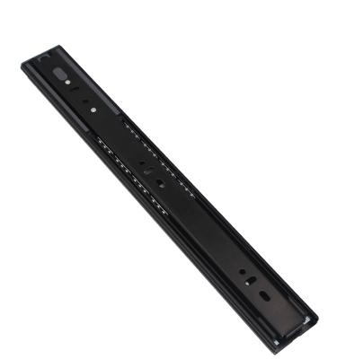 China Hot Sale Contemporary 45mm Telescopic 3 Fold Black Soft-Close Ball Bearing Full Extension Handle Drawer Slide For Furniture Cabinet for sale