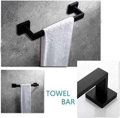 China Matte Black Stainless Steel Toilet Paper Holder Hand Towel Holder Convenient Included Hook Durable Bathroom Hardware Set SUS304 Wall Mounted for sale