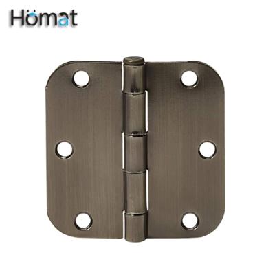 China Hot Sale Modern Interior Door Hardware Satin Nickel Underlays Rounded 3.5 x 3.5 Inch Door Hinges for sale