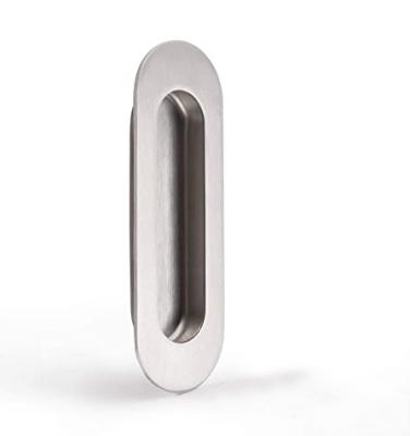 China Hot Sale Modern Brushed Nickel Oval Flush Pull Closet Drawer Handle Recessed Finger Pull for sale