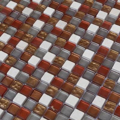 China 300x300mm glass mosaic wall tiles,bathroom glass tiles,red color for sale