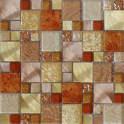 China 300x300mm mosaic kitchen wall tiles,backsplash mosaic tile,golden color for sale