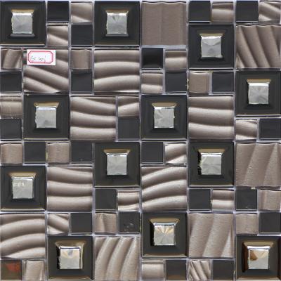 China 300x300mm ice crack mosaic tile,new mosaic design tile,black color for sale