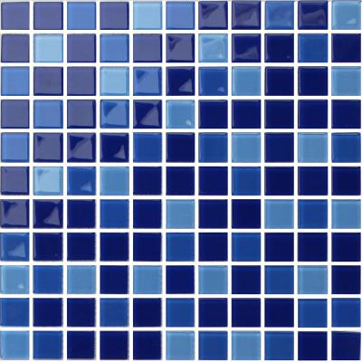 China 300x300mm swmming pool mosaic tiles,glass mosaic tile sheets, blue color for sale