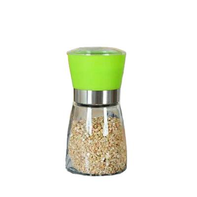 China RUNDE 180ml Viable Glass Ceramic Spice Grinder With Light Green Lid for sale