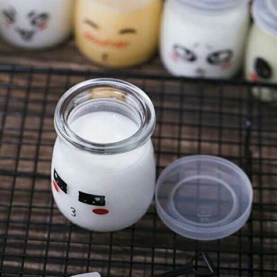 China Wholesale Empty Packaging Beverage Factory Price Pudding Glass Jar For Milk Yogurt for sale