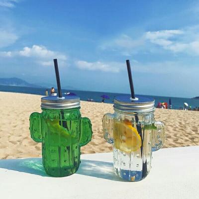 China Cactus Wholesale Mason Jars Glass Food Viable Advance Technology for sale