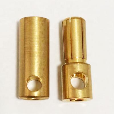 China Competitive Price 5.5mm 6mm 6.5mm Banana Bullet Plug Connector Electrical Wire Pin Welded Type Electrical Sockets for sale