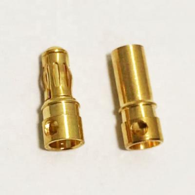 China audio & Visual High Quality Brass Gold Plated 3.5mm 3mm 4mm RC Banana Plug Pin Battery Connector for sale