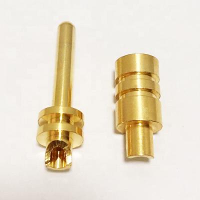 China Custom Brass Gold Plated Types PCB Truck Battery Terminal Electrical Plug Male Connector For Motorcycle Internal Spring Connection for sale