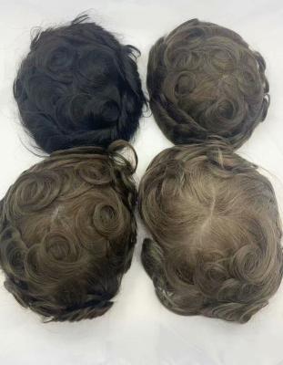 China 100% Virgin Remy Human Hair China Factory Sales Bleached Swiss Knots Hair Men's Lace Hairpieces On Stock for sale