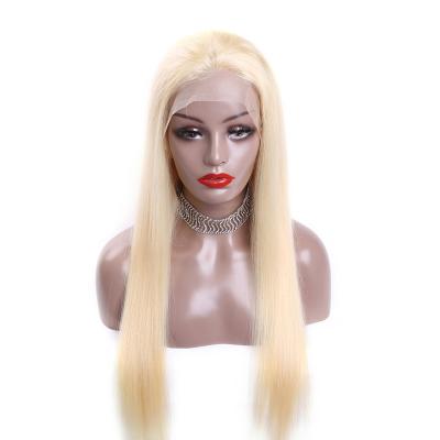 China Virgin 100% Remy Human Hair 613 Pre Plucked Long Lead Blonde Lace Front, 22 Inch Brazilian Straight Virgin Hair Full Lace Wigs For Women for sale