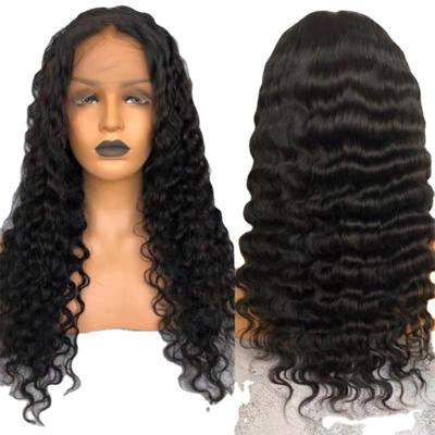 China Wholesale Silky Straight/Body Wave /deep Wave/Brazilian Cuticle Wave 360 ​​Virgin Deep Curly Lace Aligned Lace Front Human Hair Wig for sale