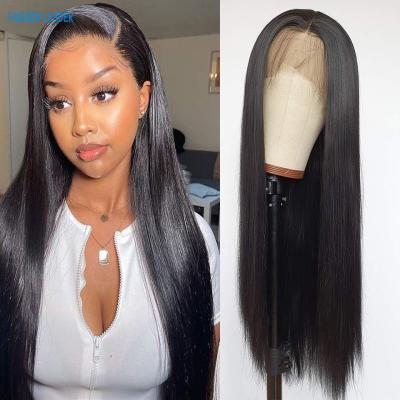 China Straight Wave 4x4 Lace Closure Wig Human Hair Lace Front Wigs Natural 13X4 Regular Straight Lace Wig for sale