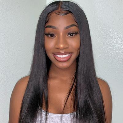 China Regular Wave T Part Lace Wig Hair Pre Plucked Medium Part 13x1 Lace Part Wigs For Black Women for sale