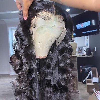 China 100% Virgin Hair Wholesale Lace Front Wigs Body Wave Human Hair Deep Wave Wig for sale