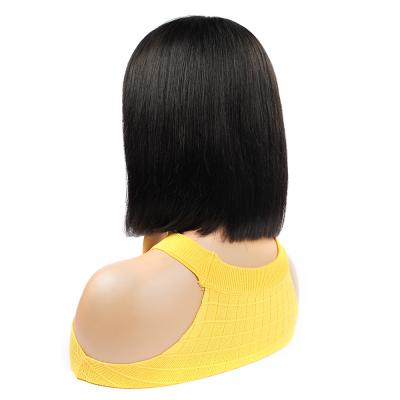 China Pixie Cut Human Hair Short Bob Wig With Bangs Straight Brazilian Water Wave Hair Wigs For Black Women for sale