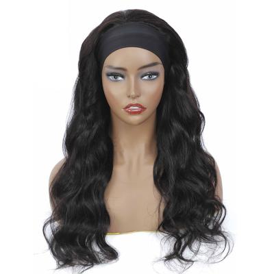 China Hot Sales Regular Wave 150 Density Hairband Wigs Body Wave Hair Glueless Wigs No Lace Curly Front Hair Wigs for sale