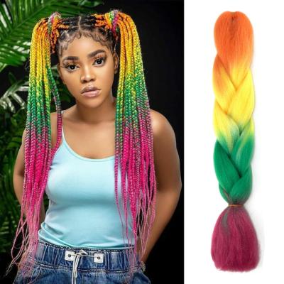 China Hot Sale Synthetic Faux Locs Crochet Hair For African Expression Hair Ombre Braid Easy Braid Pre Stretched Synthetic Braiding Hair for sale