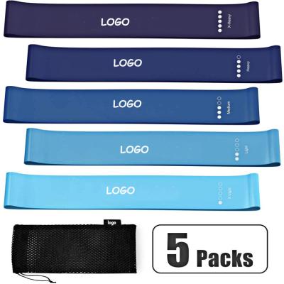 China Customized Multifunctional Latex Power Fitness Stretch Pull Up Band Set 5 Resistance Level Bands for sale