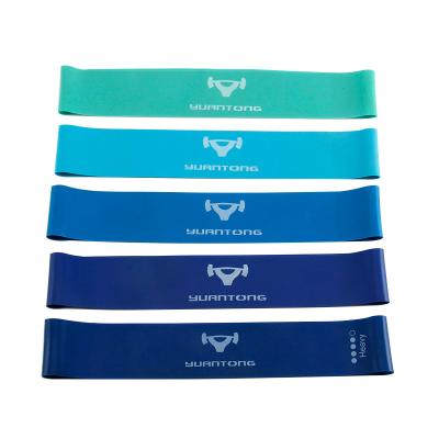 China Custom Blue Sports Workout Gradient Fitness Yoga Band Fitness Exercise Latex Resistance Bands for sale