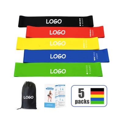 China Wholesale Multifunctional Mini Latex Yoga Custom Workout Exercise Stretch Band Set Loop Fitness Resistance Bands for sale