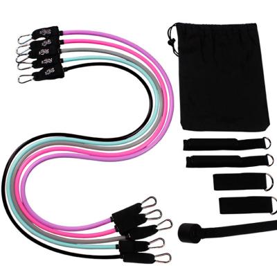 China Home Fitness Equipment Resistance Bands Tube Resistance Bands 11 Pcs Custom Made for sale