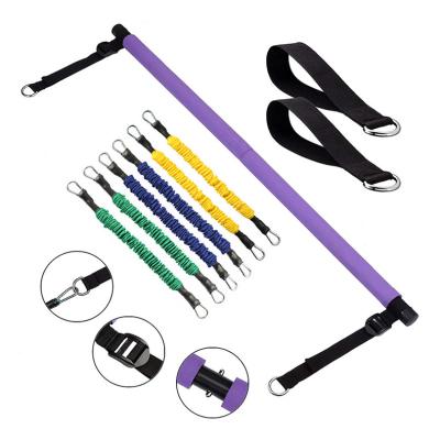 China Multi Functional Adjustable Pilates Bar Kit With Resistance Band for sale